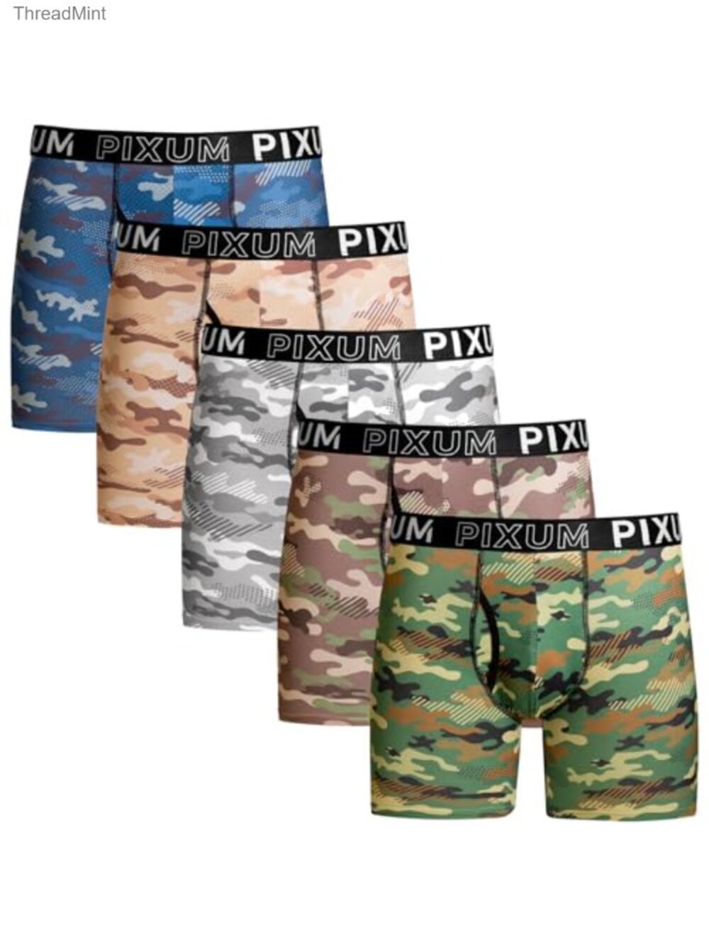 Mens Boxer Briefs Polyester Spandex Breathable Moisture Wicking Underwear